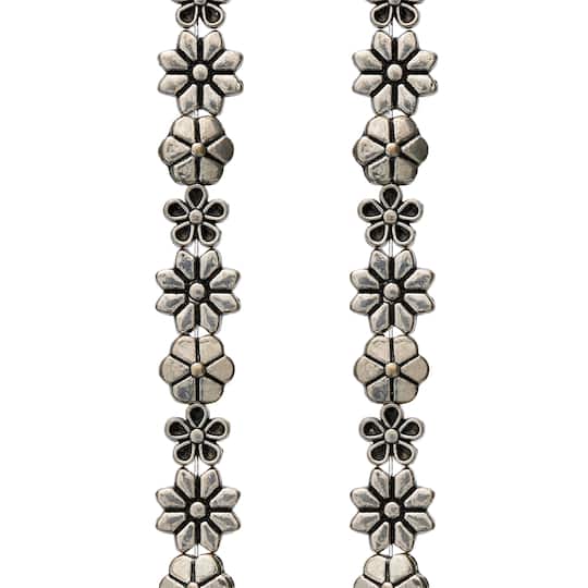 Silver Metal Flower Beads by Bead Landing&#x2122;
